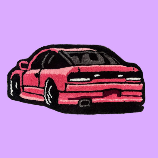 pink Nissan 240sx rug